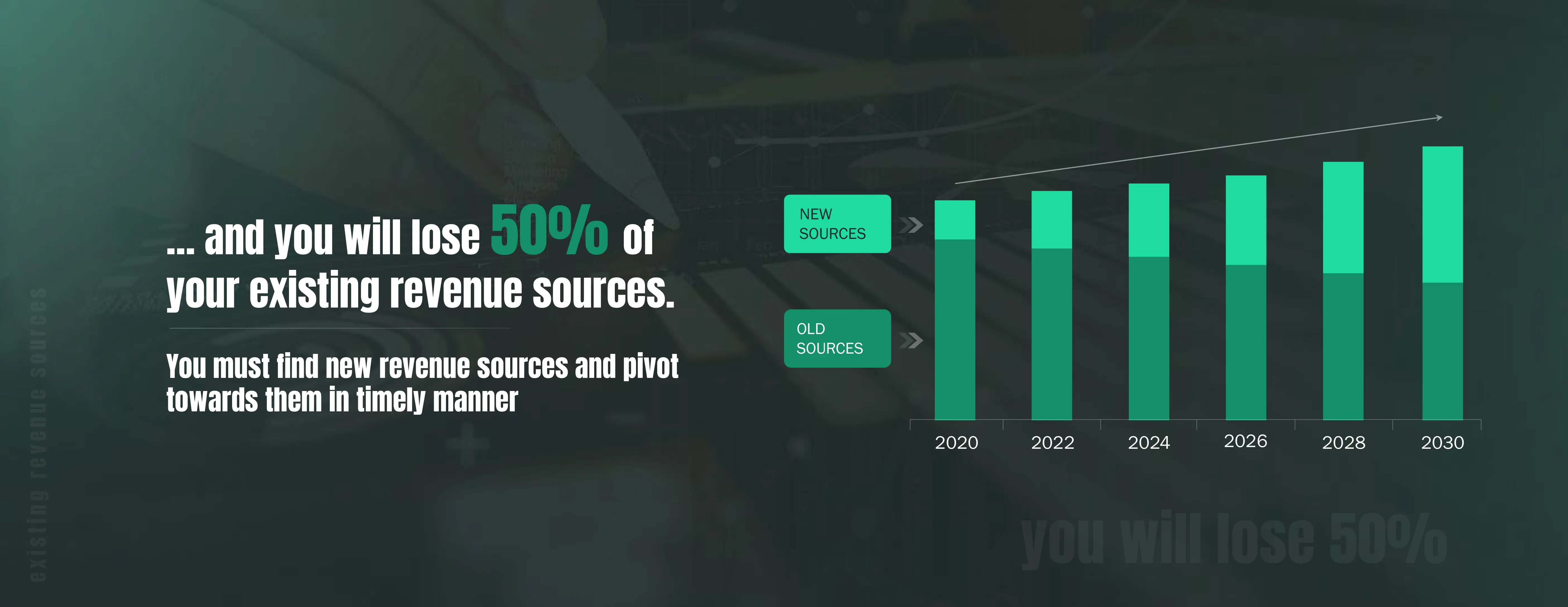 You must find new revenue sources and pivot towards them in timely manner